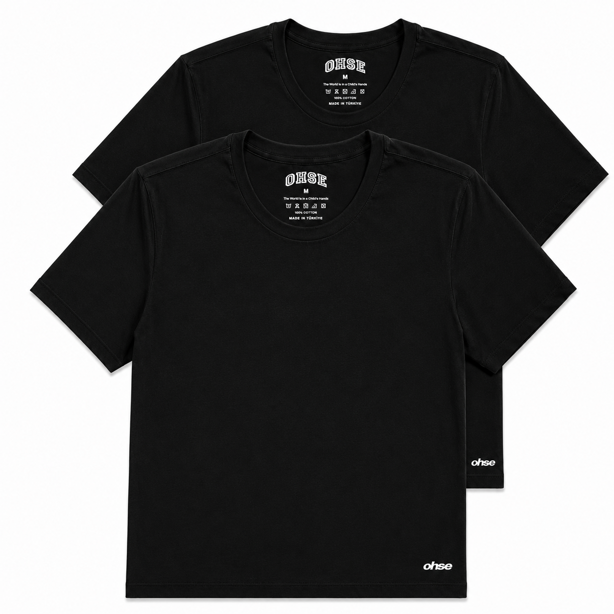 OHSE SLIM-FIT T-SHIRT 2 PACK BLACK