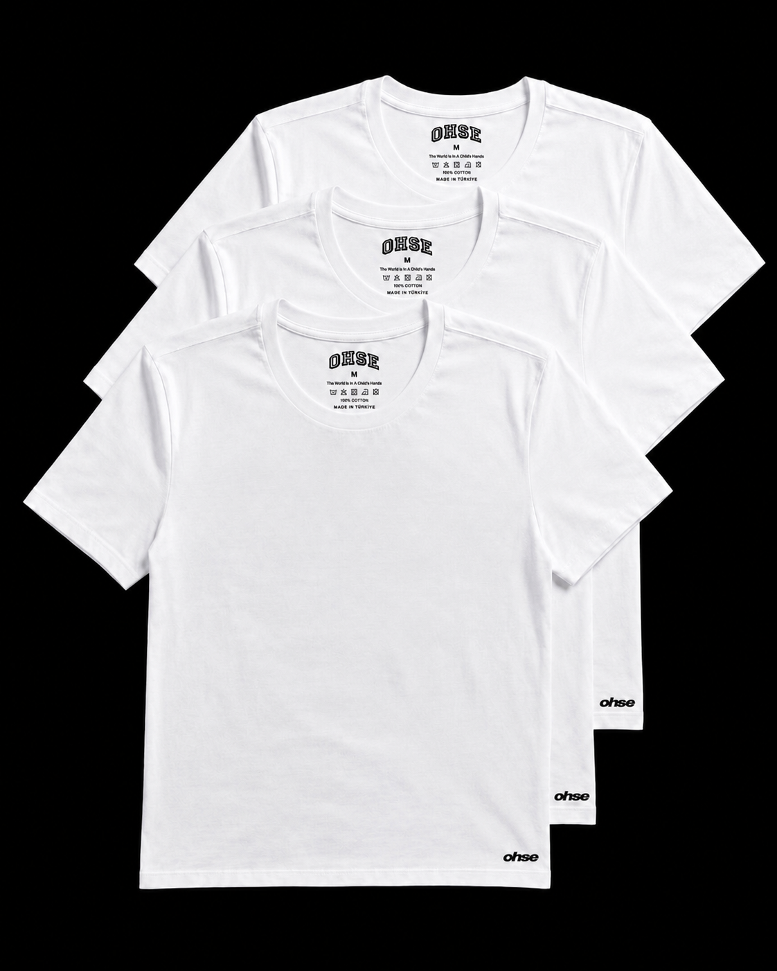 OHSE SLIM-FIT T-SHIRT WHITE 3-PACK